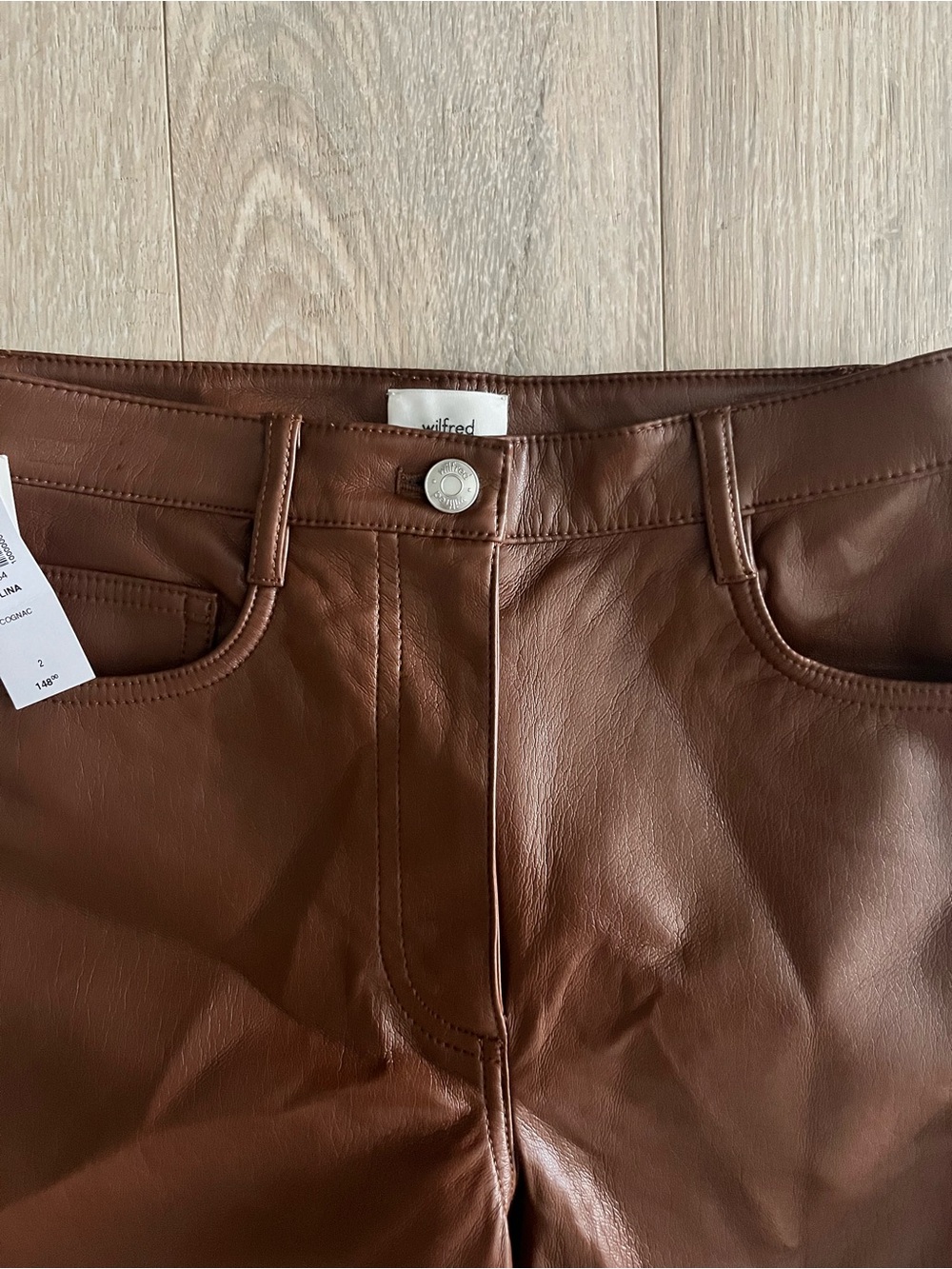 NWT Aritzia Wilfred Women’s The Melina Pant Cognac - Size 2 - Picture 4 of 8
